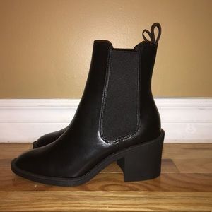 Black Leather Boots H&M